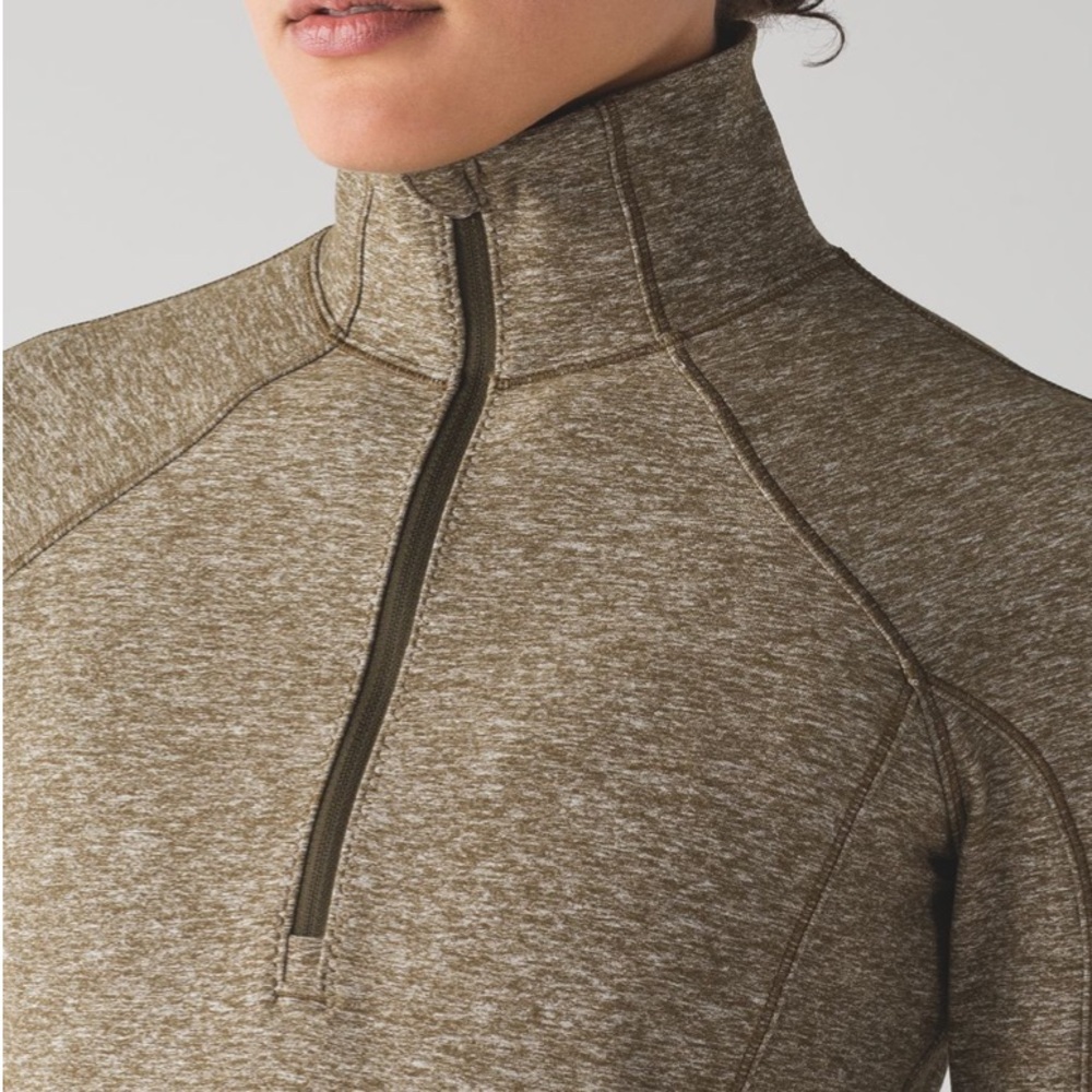 Lululemon Rush Hour 1/2 Zip Pullover Heathered Military Green Sz 4
